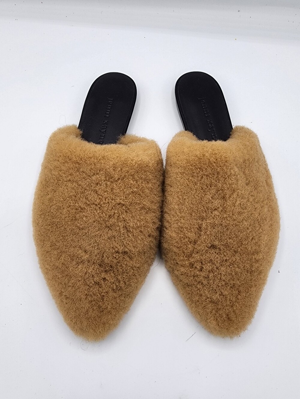 Jenni Kayne Faux Shearling Mule Slippers in Camel